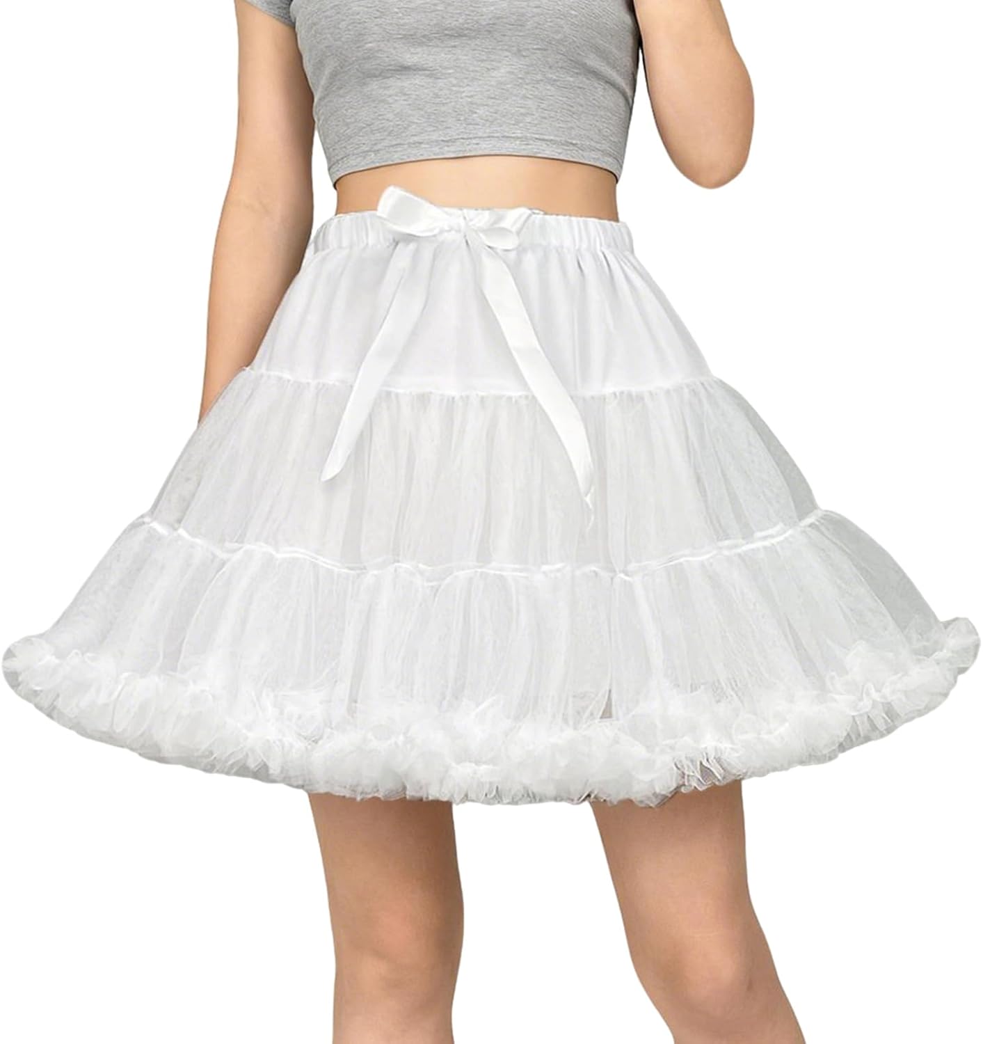 Women's Petticoat Skirt Tulle Adult Tutu Puffy Skirt Ballet Dance Short Petticoats Dress Party Costume Multi-Layer Underskirt