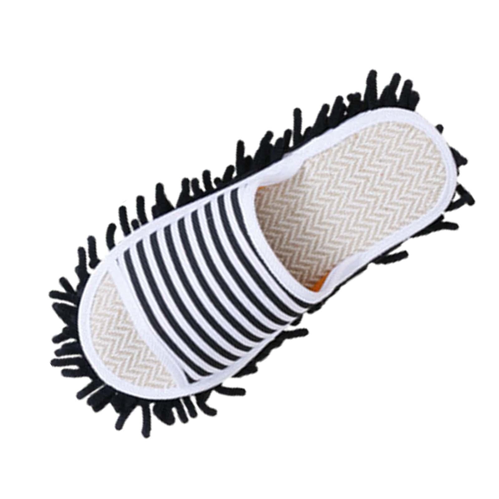 CLUB BOLLYWOOD® Lazy Mop Slippers Cleaner for House Dusting Bedroom Floor Dust Dirt Cleaning 39 to 41 Black| Household Supplies & Cleaning | Carpet & Floor Sweepers|1 Pair Lazy Mop Slippers