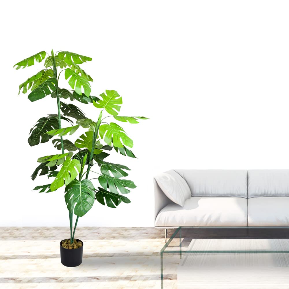 Decovego Monstera Pianta Albero Artificiale Plastica 140 cm