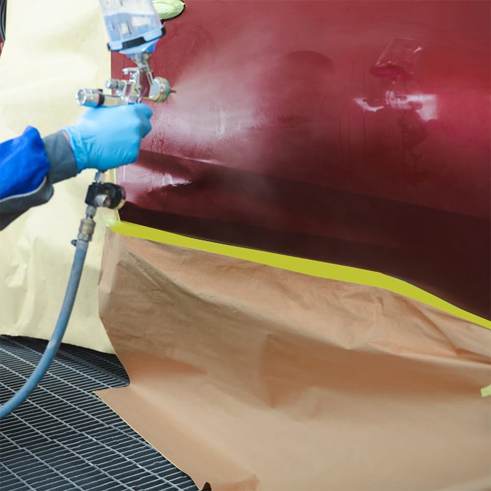 Abdeckpapierrolle Mit Klebeband 59.06In X 0.06In Halbtransparente Abdeckfolie Für Auto Lackierarbeiten Wand- Und Bodenbelag Malerpapier Schablonen Schneiden