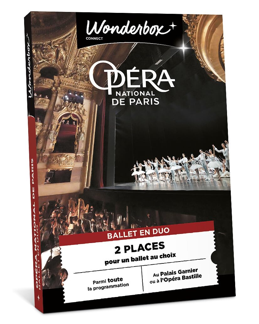 Wonderbox Connect - Coffret Cadeau - Opéra de Paris - 2 Places pour 1 Ballet au Choix - Parmi Toute la Programmation du Palais Garnier ou de l'Opéra Bastille - Validité 27 Mois