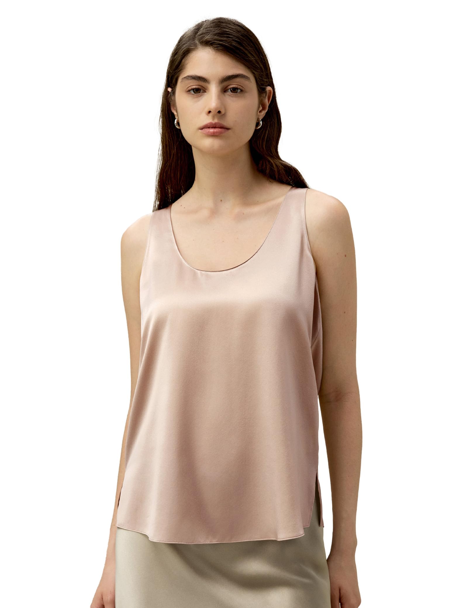 LilySilk 100% Seiden U-Ausschnitt Tanktop Für Damen Sommer Seiden-Camisole Tops Damen Entspannter Fit