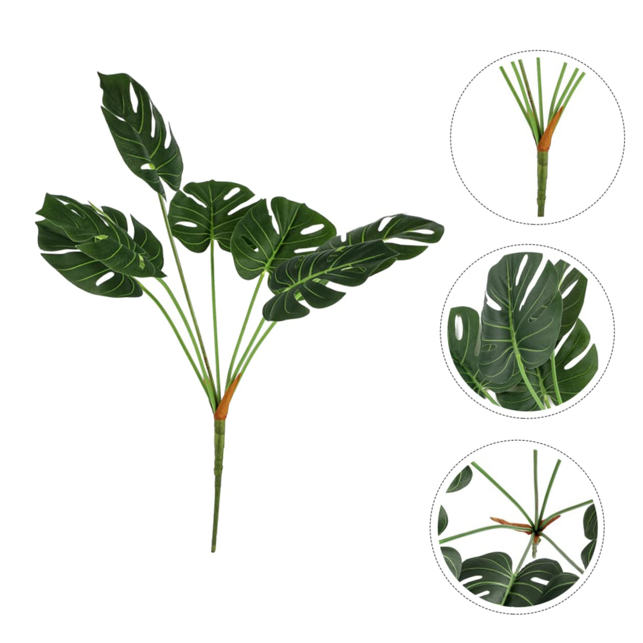 Cabilock 3stücke Künstliche Monstera Realistische Dekoration Für Wohnzimmer Hochzeit Wiederverwendbare Grüne Pflanzenornamente Für Innenräume Köpfe Im Bund