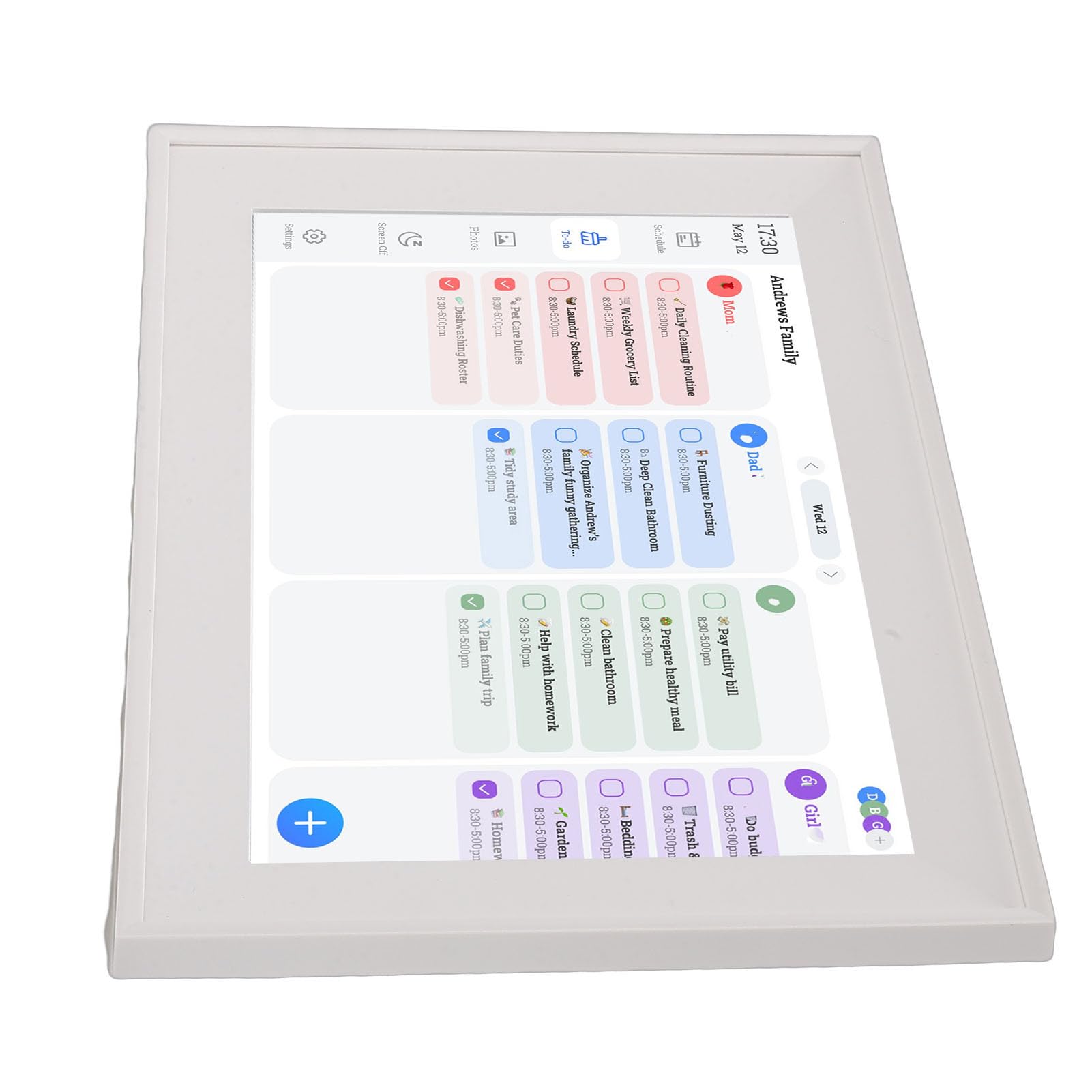 Topiky Intelligenter Digitaler Kalender, 10,1 Zoll LCD-Touchscreen, Interaktiver Familienplaner, Aufgabendiagramm, Zuhause, Aufgabenverwaltung, Zeitplan, Organizer, Synchronisierung, WLAN,