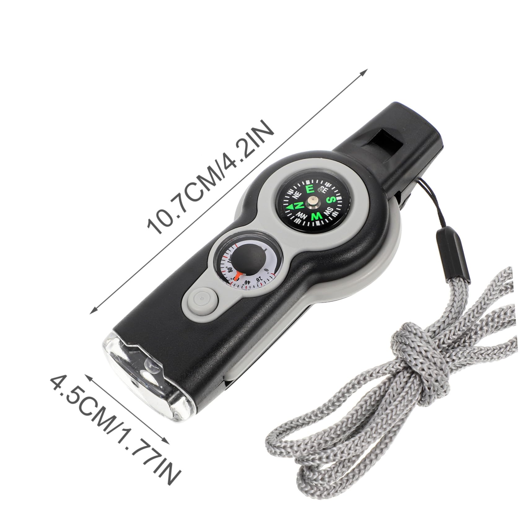 BESPORTBLE Silbato Multifuncional Whistle termometro Alzas Thermometer termómetros Silbato de termómetro al Aire Libre Suministros al Aire Libre Silbato de la brújula Silbar AbS