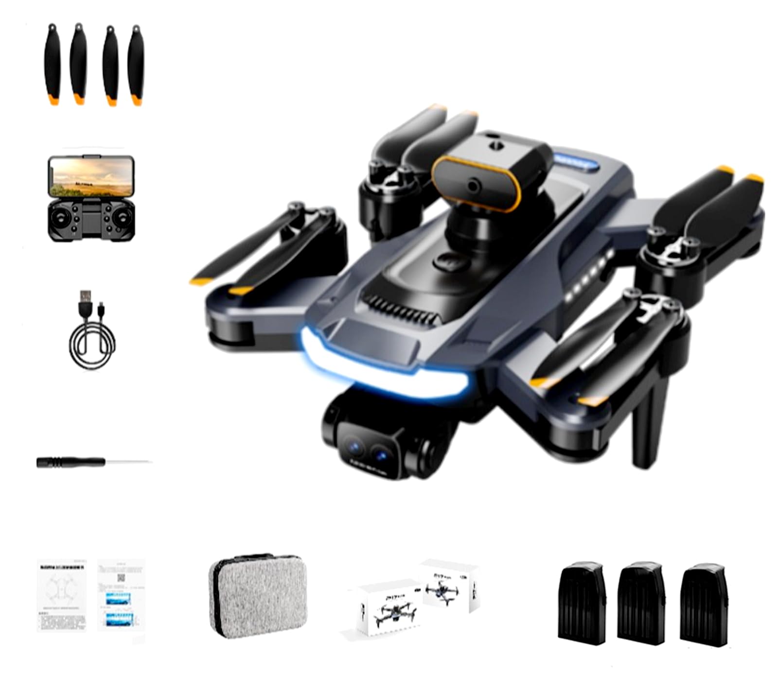 P17 PRO Drones，Equipped with GPS 8k dual-electronic-adjustable cameras, brushless motor, infrared obstacle avoidance, optical flow positioning, automatic hovering, suitable for adults and beginners