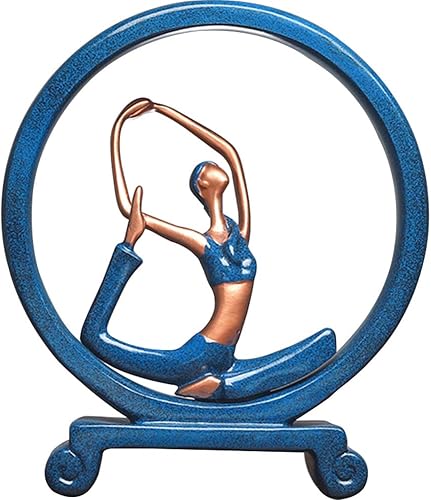 Kelendle Figuras de escultura de yoga para niña, estatuas de personajes, decoración de resina para lectores, profesores, adorno para el hogar,