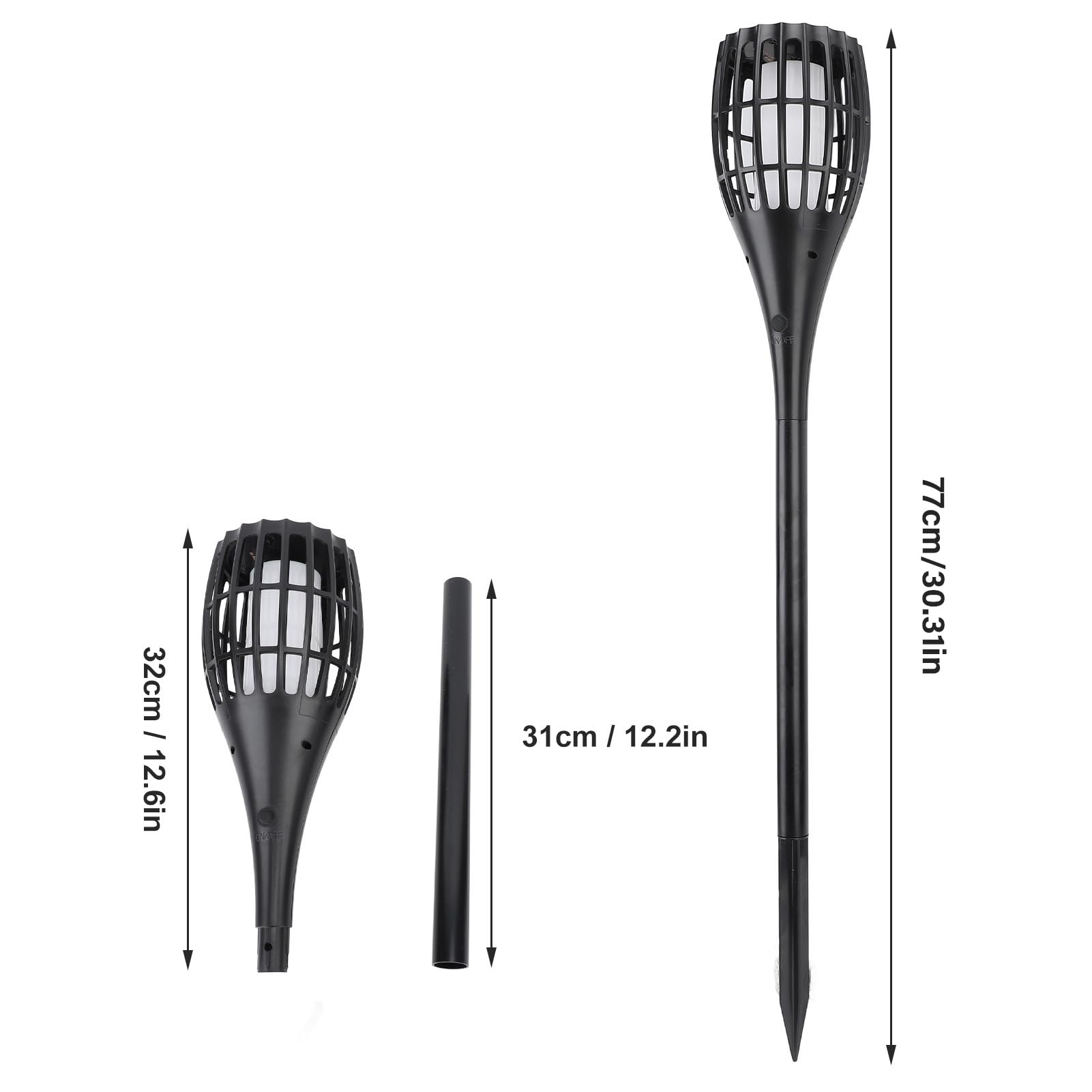 SuniconSolar Lights Outdoor, Waterproof Warm Yellow Garden Lights Solar Powered Lights Solar Tiki Torches Landscape Decorations Lighting with Flickering Flame for Patio Yard