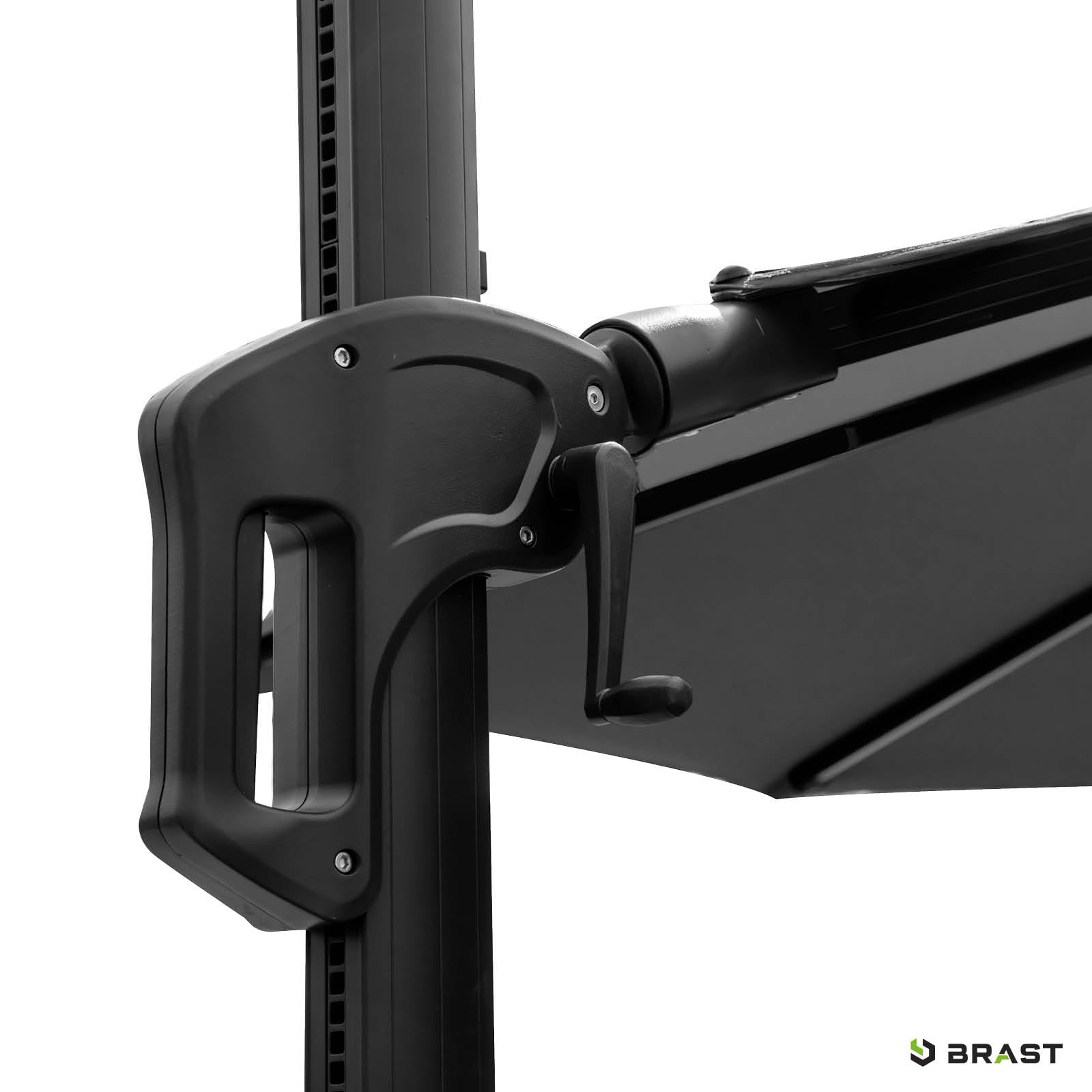 BRAST Alu Sonnenschirm Ampelschirm | Ø300cm Grau | TÜV geprüft | viele Modelle | Schützhülle | UV-Schutz 50+ | wasserabweisend | drehbar & höhenverstellbar