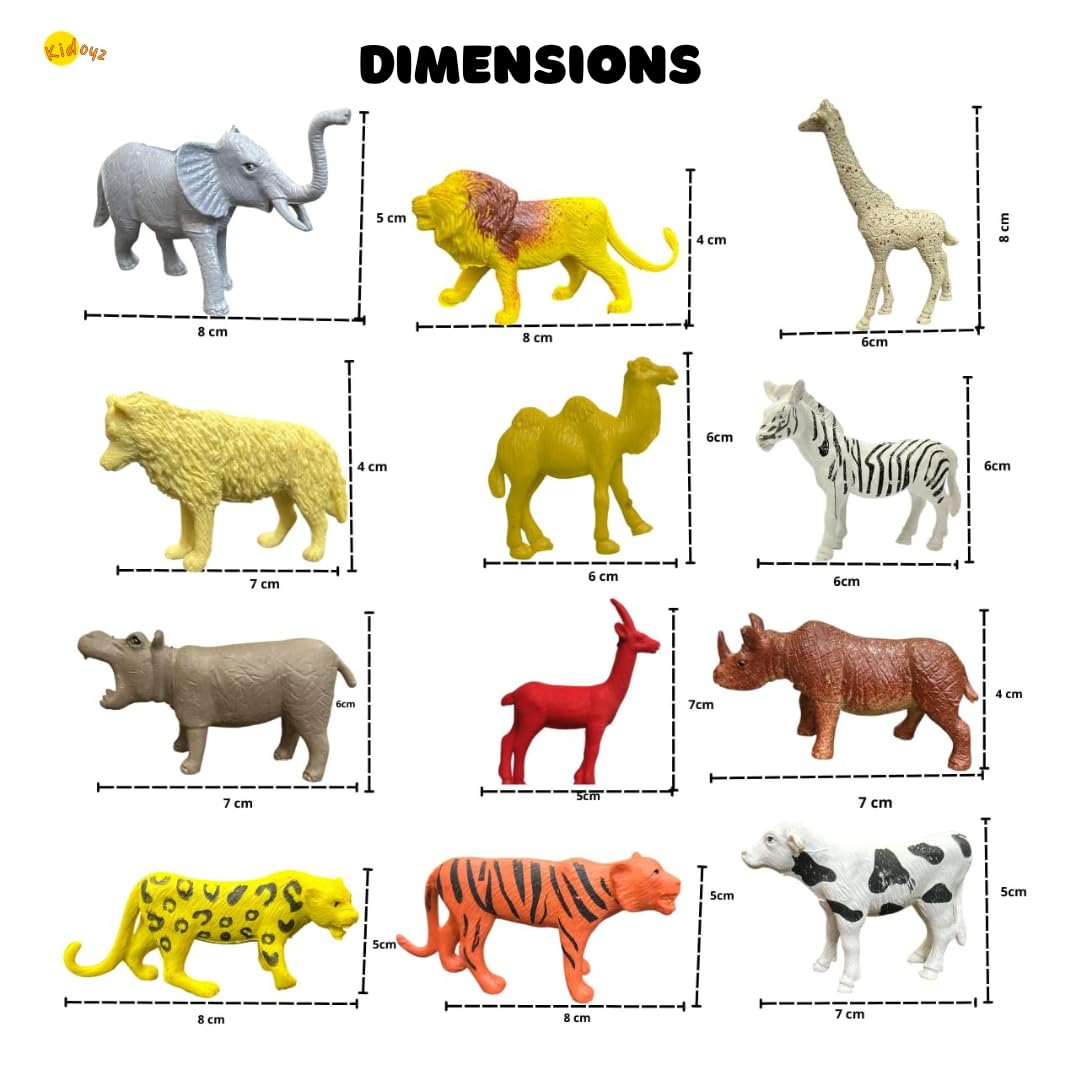Kidoyz Animal Planet Educational Toy Set for Kids | 24-Piece Combo of 12 Animal & 12 Dinosaur Figurines | Realistic Multicolor Safari Playset | Soft PVC Material, Safe for Children 18β48 Months 1
