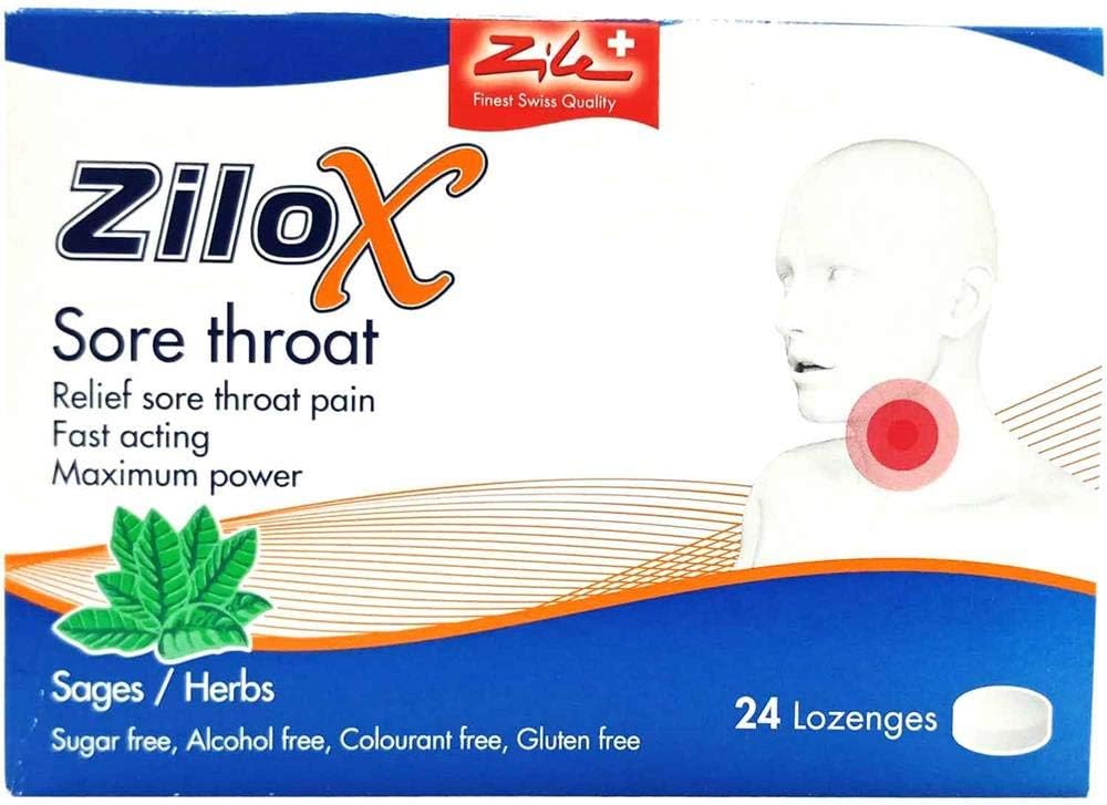 Zilox Sore Throat Lozenges 24's