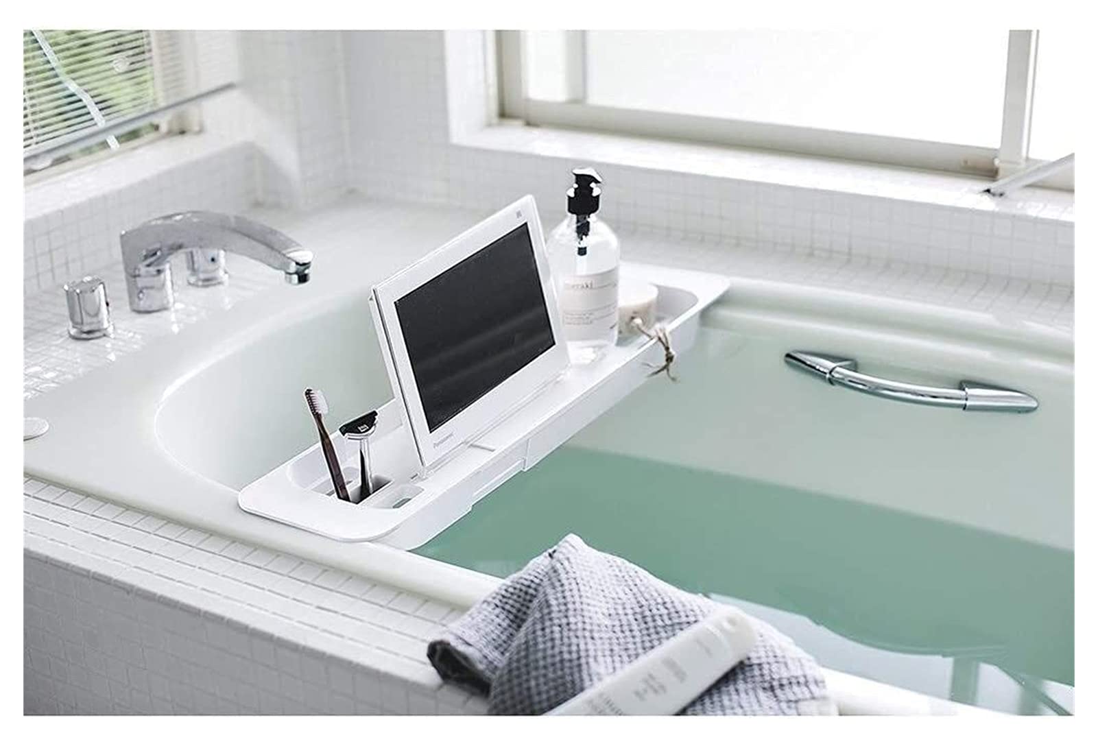 JKJZSALJ Bathroom Tray Bathtub Reading Rack Bathroom Wine Rack Telescopic Bathroom Rack Bathroom Storage Rack Foldable Bathtub Cover Bathtub Tray