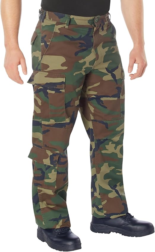 Woodland Camo Vintage Paratrooper Fatigues, Medium