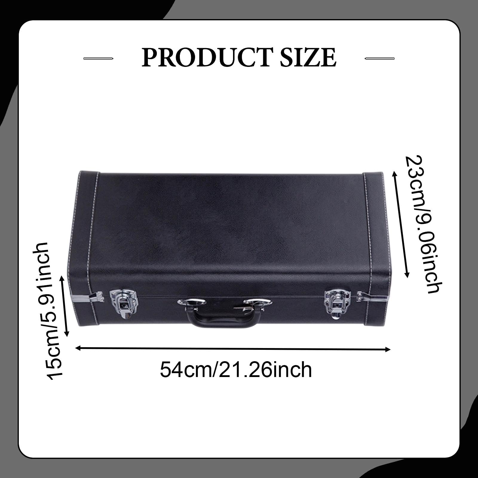 Custodia Tromba Professionale Custodia Rigida Accessorio Musicale Borsa Trasporto Maniglia Comoda Chiusure Resistenti Interno Velluto Materiale PU Ada, Nero