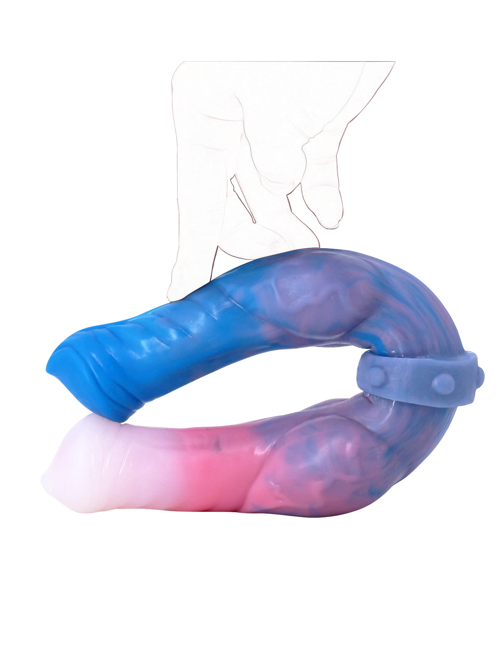 Double Ended Dildo Realistic Dog Dildo with Knot, 12inch Long Silicone Dual Dildos Anal Plug Adult Toys for Women Couples and Men Gay