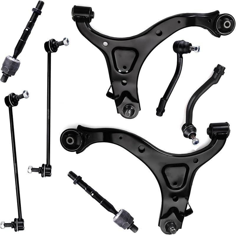Kit de suspensão dianteira inferior KDSA com braços, terminais e bieletas para Hyundai Santa Fe e Kia Sorento – 8 peças