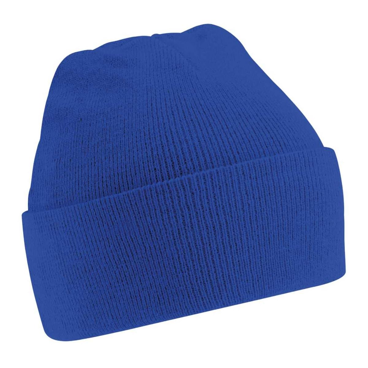 Beechfield Bright Royal Blue New Childrens Kids Winter Knitted Beanie Hat Bright Royal One Size
