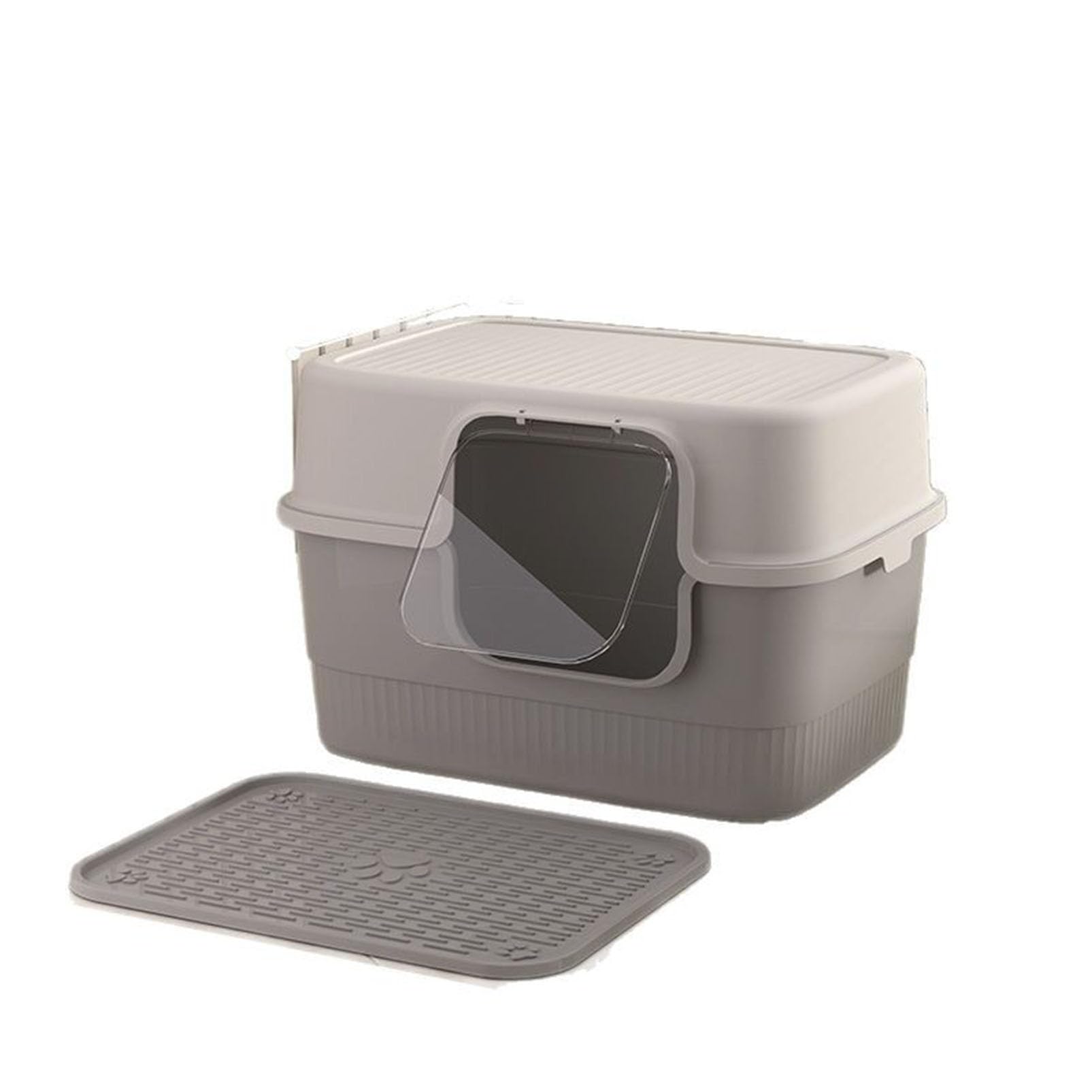 Arenero para Gatos Cubierto Caja de Arena Desmontable, Adecuada para Gatos pequeños, medianos y Grandes, fácil de Limpiar, Control de olores, Superficie Antiadherente, extraíble