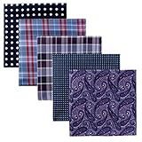 Retreez 5 Piece Assorted Woven Microfiber Premium Pocket Square Gift Box Set