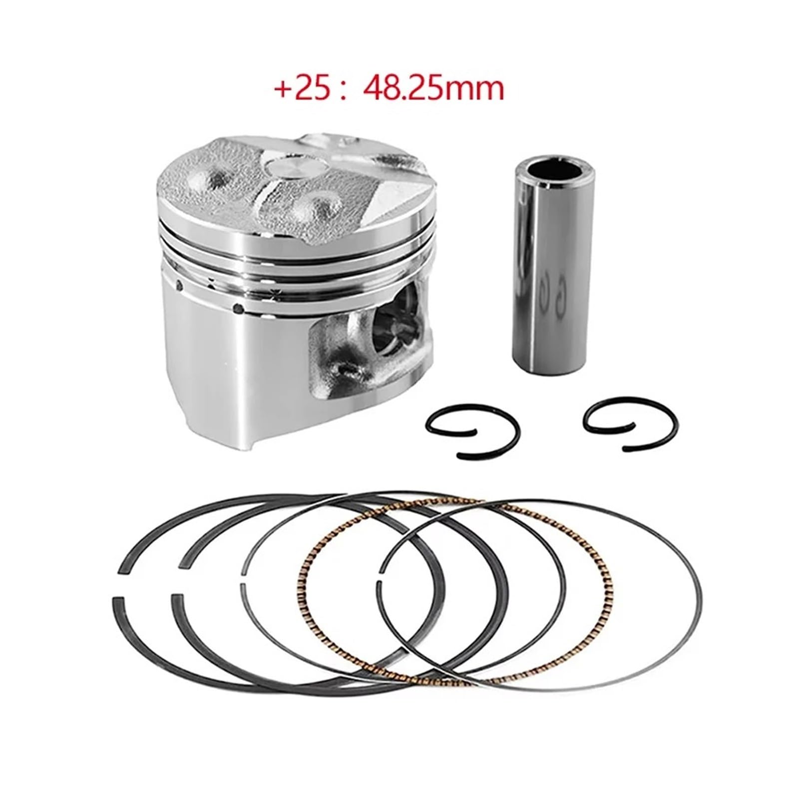 Cilindro Pistone Kit Parti Motore Motociclo STD ~ + 50 Diametro Cilindro 48 Mm 48,25 Mm 48,5 Mm Pistoni Anelli Per FZR250 Per FZ250 1HX(1 set piston 48.25mm)