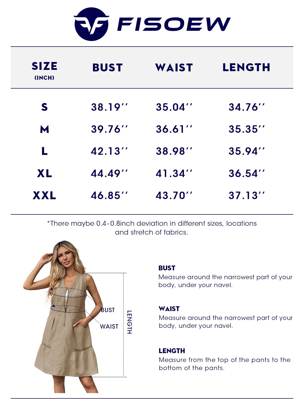 Fisoew Minivestido sin mangas con media cremallera y cuello en V y espalda de malla para mujer | Casual, ajuste holgado, utilitario, verano, con bolsillos