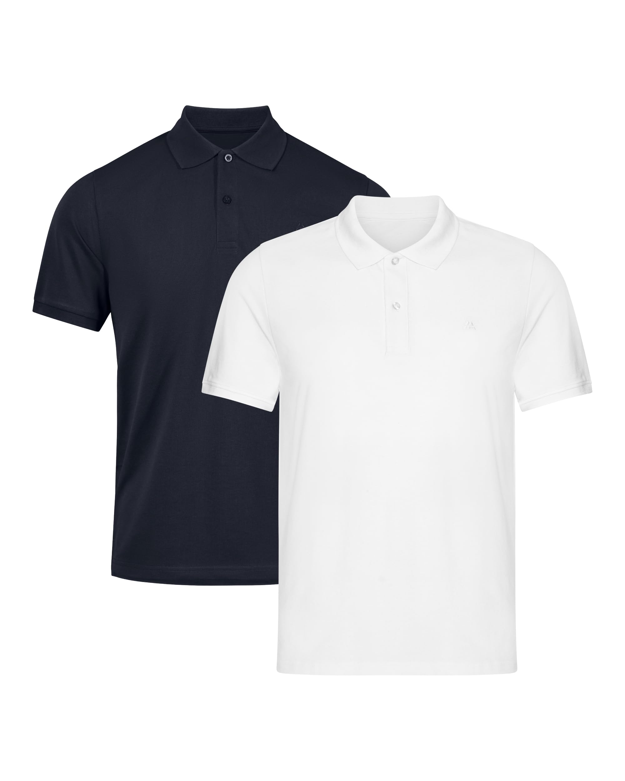 DANISH ENDURANCE Premium Men's Short-Sleeved Polo Shirt (Pack of 1 | 2 Pack), Piqué Quality Made of Organic Cotton, Polo Shirt with Regular Fit and Stretch