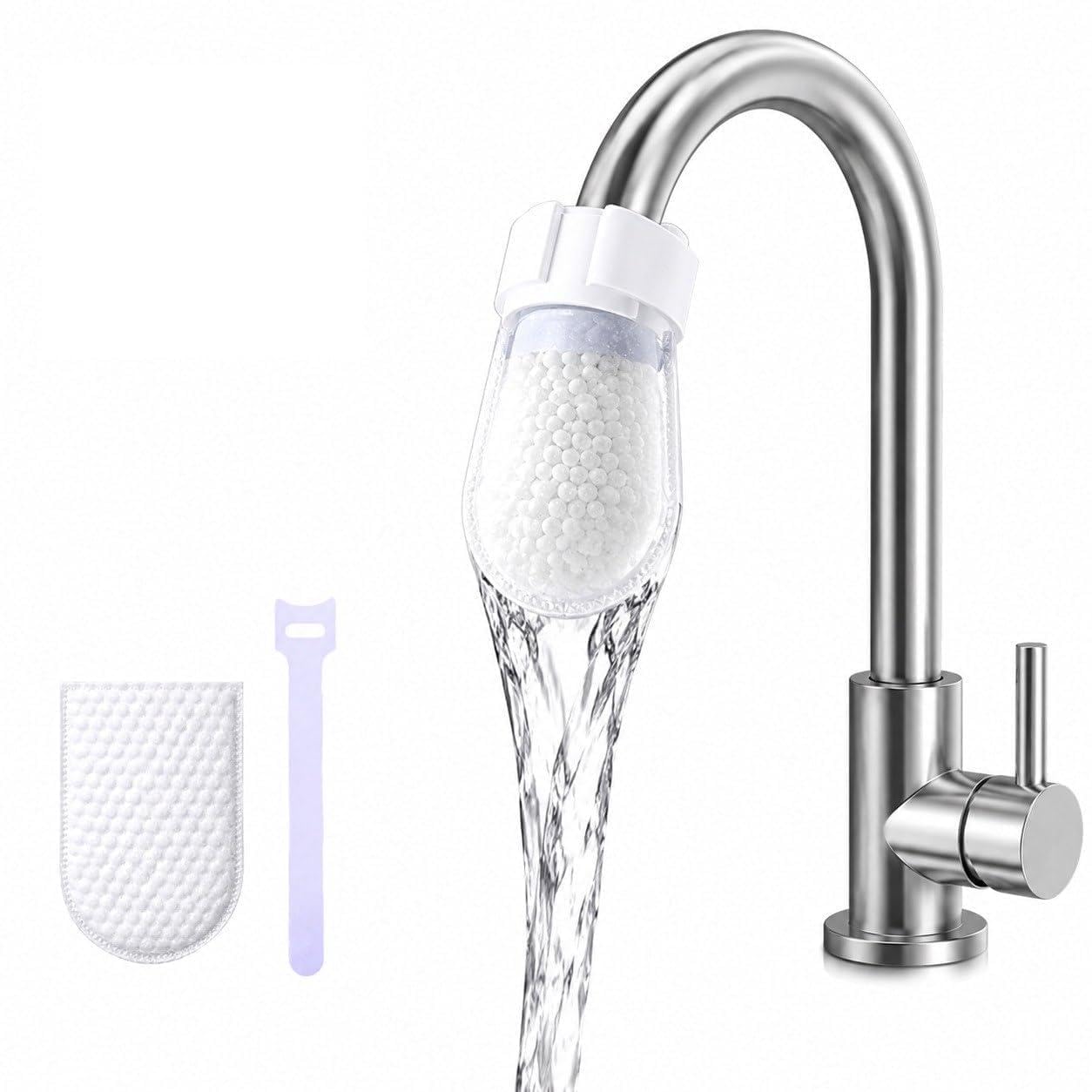 Universal Faucet Water Filter Cotton Replacement Pack 20 with Securing Straps, Tap Filter Cartridge for Kitchen Bathroom Sink, High Density Filter Cotton for Dirt Rust Sand Sediment Removal-image-44