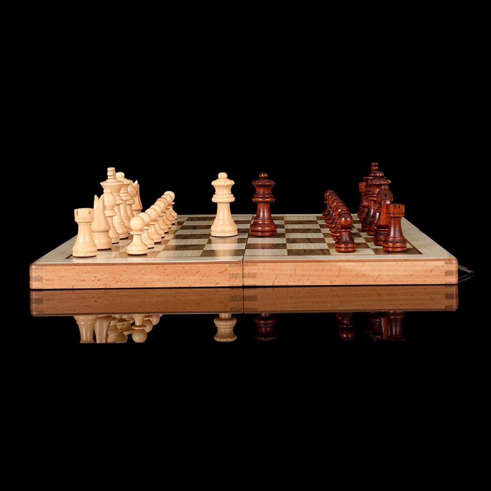 Elegante set di scacchi e dama portatile che semplifica il | gioco migliorando allo stesso tempo le capacità di pensiero. Set di scacchi per principianti con custodia da viaggio per