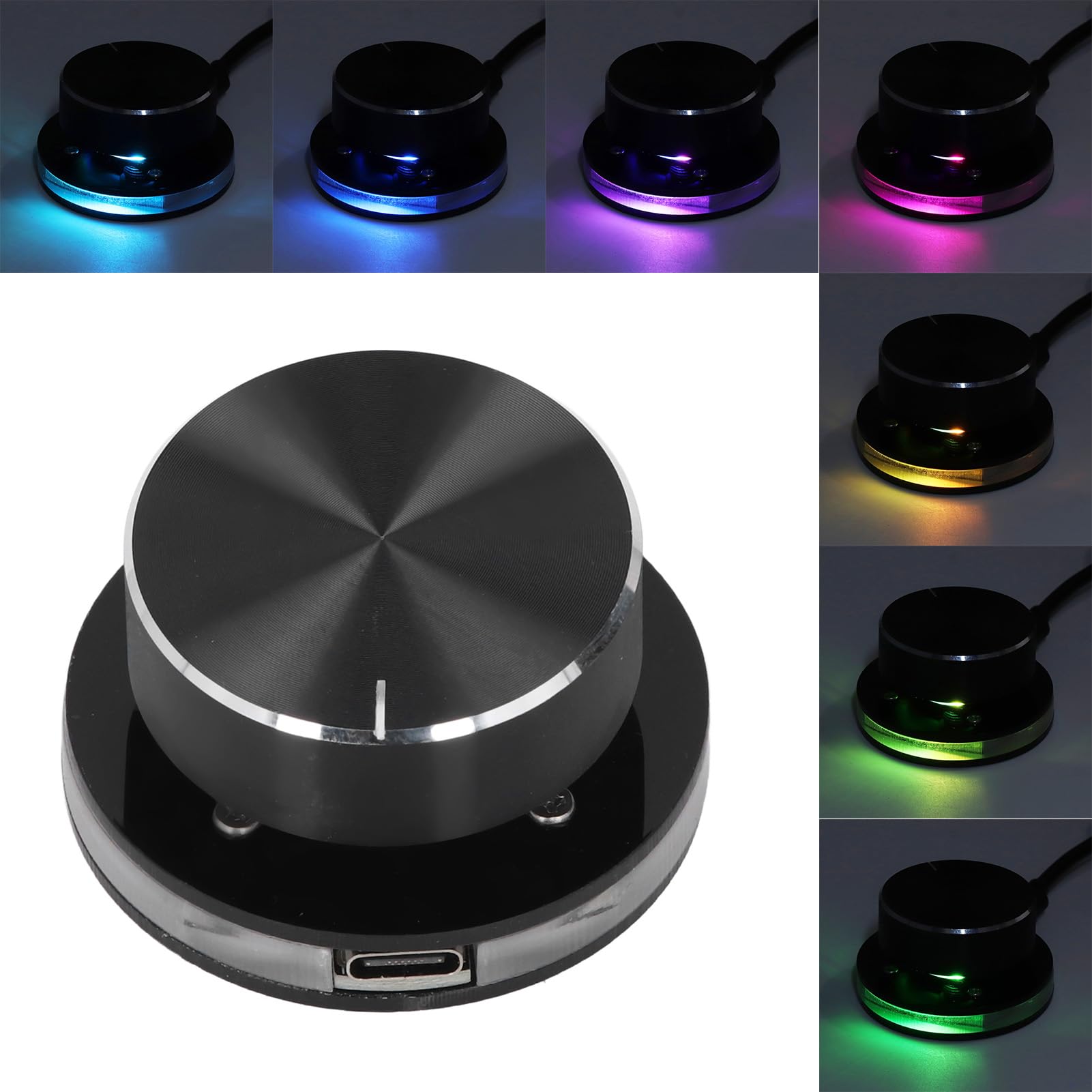 Pokrętło Sterowania Objętościami USB, Multimedia RGB Light Controller z Klawiszem Skrótów dla Systemu Laptopa z Systemem Android System PC