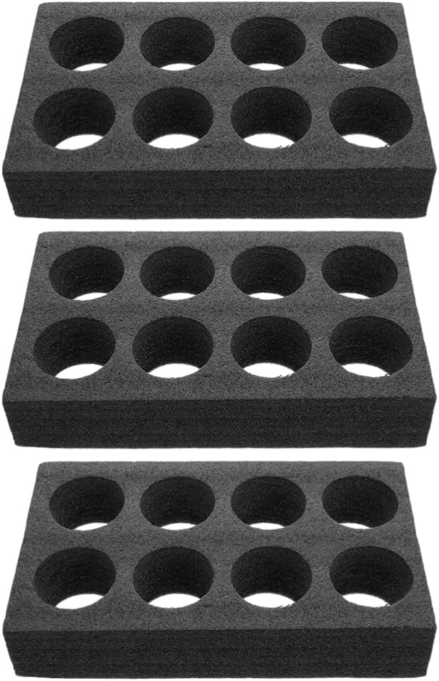WeBert Foam Drink Carrier Holder Trays,3PCS Foam Cup Glass Holder, Takeout Coffee Cup Drink Carrier Tray for Camping, Caravans, Motorhomes, Boats - Space for 8 Mugs