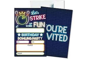 20 Bowling Birthday Party Invitations