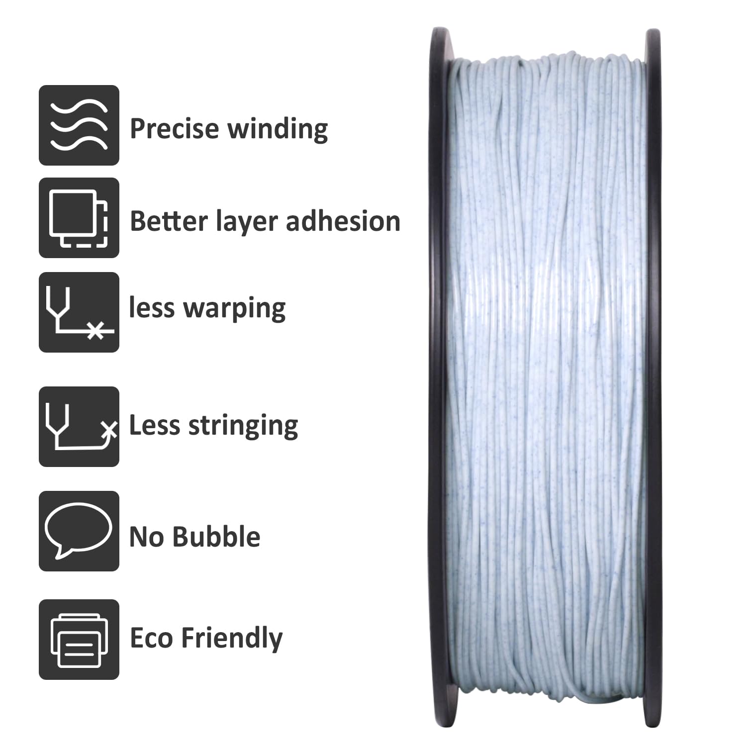 Giantarm Filamento PLA 1,75 mm, Filamento per Stampante 3D PLA Marmo Blu, Bobina da 1 kg