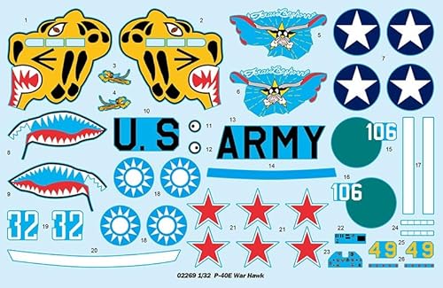 Trumpeter 02269 1/32 US Army Airforce P-40E Kitty Hawk Plastic Model / TRP02269 1:32 Trumpeter P-40E Warhawk [Model Building KIT] - Image 3