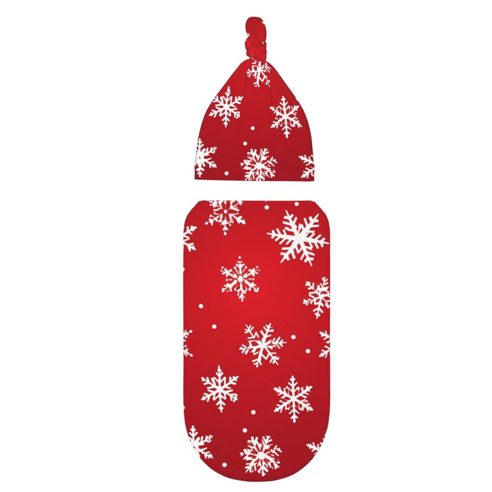 3d Rosso Natale Swaddle Coperta E Cappello Set Per Neonati Avvolgere Accogliente Per Neonati Bambino Comfort 29x53 cm