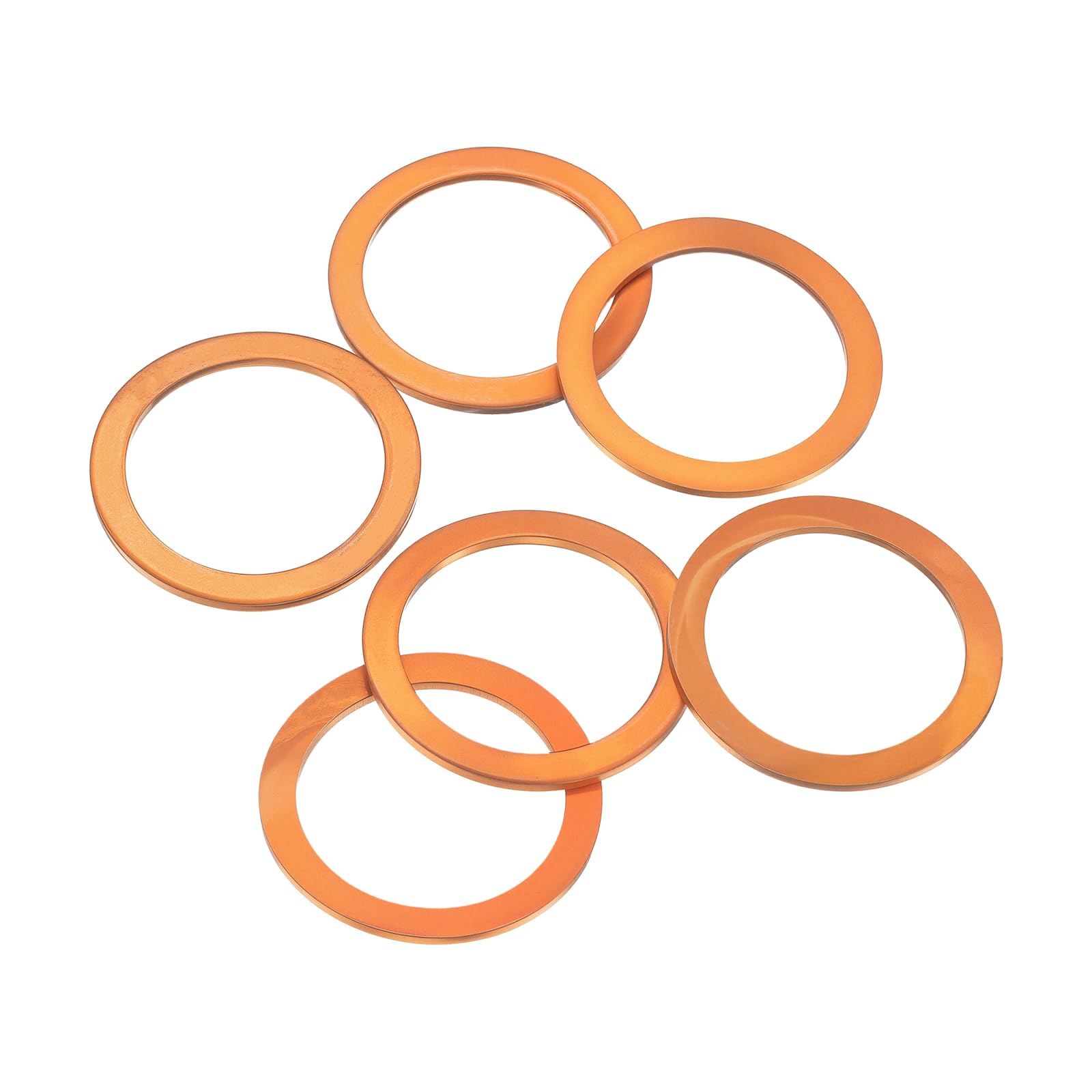 sourcing map 6 Pcs Flat Copper Washers, 26x34x1.5mm Copper Upgraded Flat Metric Sealing Crush Ring Washers for Hydraulic Fittings Screw Bolt Nut Electronic Repair