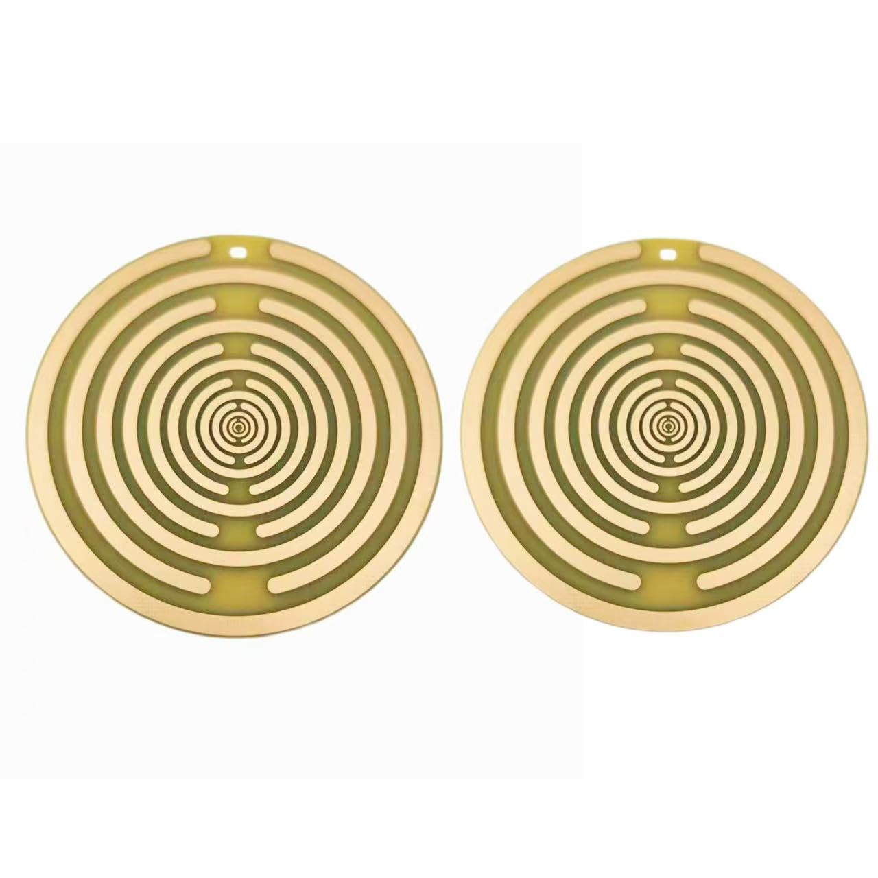 Lot de 5 disques d'énergie de polarisation Lakhovsky MWO EMFS 7,6 cm Oscillateur multi-ondes Bobine d'énergie de l'eau et équilibrage harmonique - Inspiré par Georges Lakhovsky Jaune doré