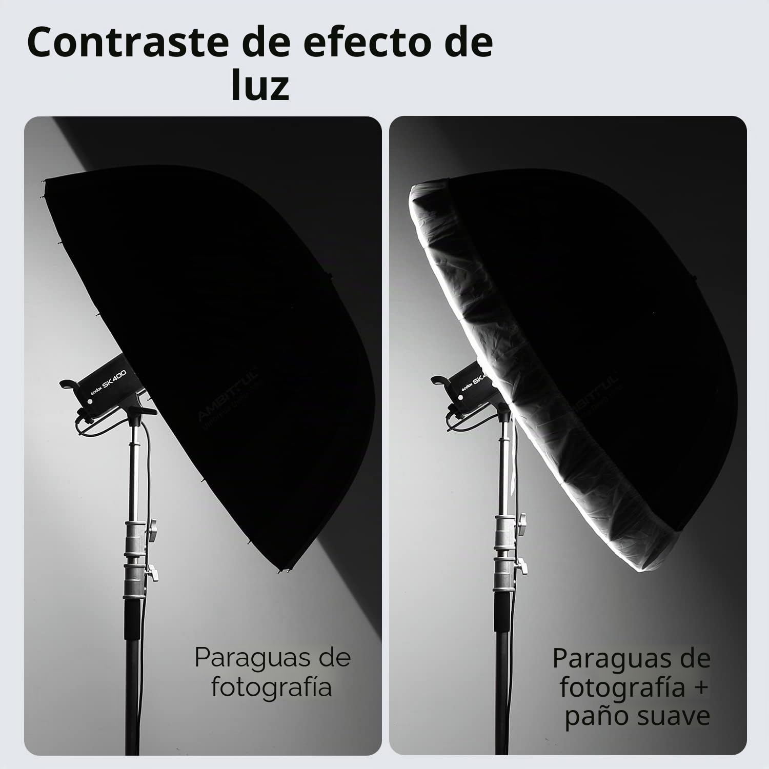 AMBITFUL Parabólico UB-130W - 130 W, Color Plateado y Negro