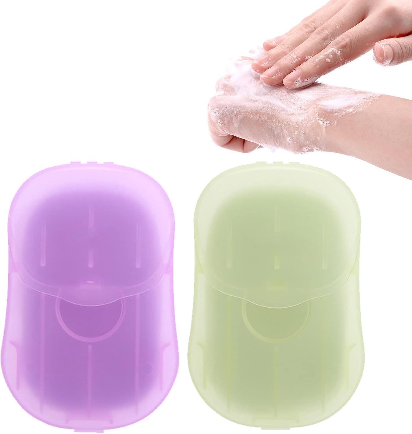 disposable soap paper sheets box portable hand cleaner soap for travel, camping, hiking, school, indoor & outdoor use compact hand wash paper (pack of 2)