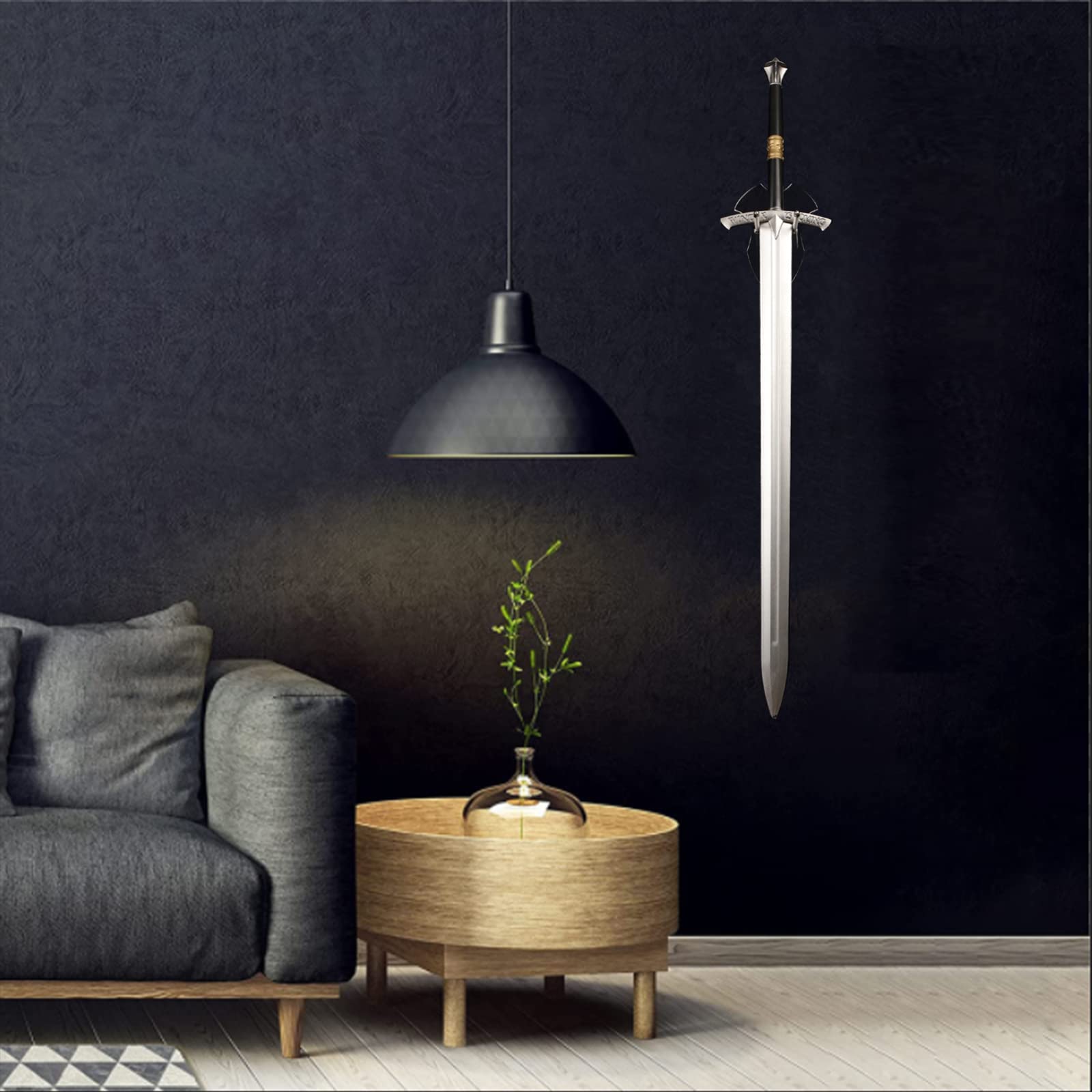 Vertikale Schwert-Wandhalterung, Unsichtbarer Wandmontierter Schwertständer für 1 Schwert, Katana oder Axt Samurai-Schwert Display, Mittelalterliche Dekoration (Transparent, 1 Satz)