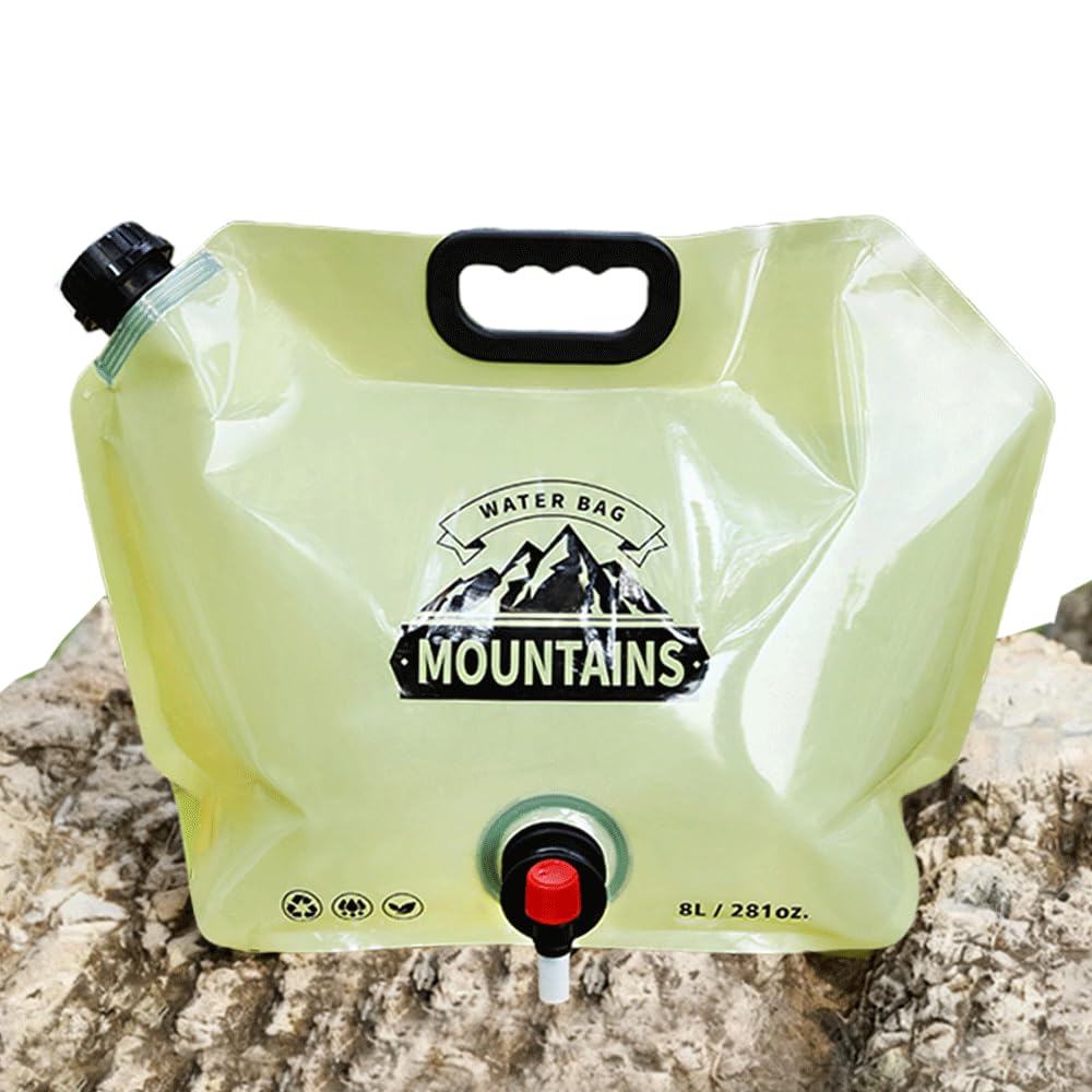 Camping Water Jug 8L 2 1 Gallon Portable Folding Water Bag with Spigot and Handle BPA Free Large
