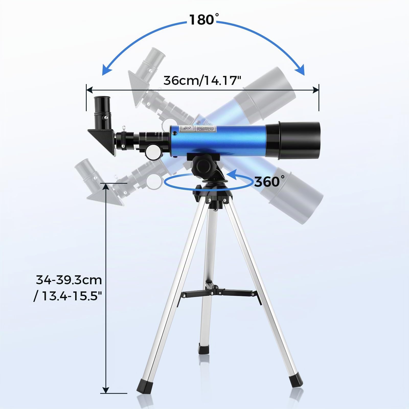 Cowiewie Teleskop für Kinder Teleskope Outdoor Weltraum Astronomie Anfänger Enthält Zwei Okulare Tragbares Refraktor Spektiv mit Stativ Geschenke