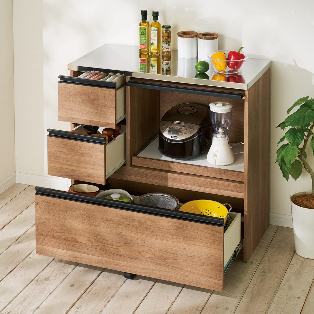 Amazon｜家具 収納 キッチン収納 食器棚 レンジ台 レンジラック