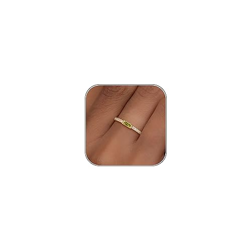RLMOON Birthstone Gold Rings for Women Non Tarnish 14K Gold