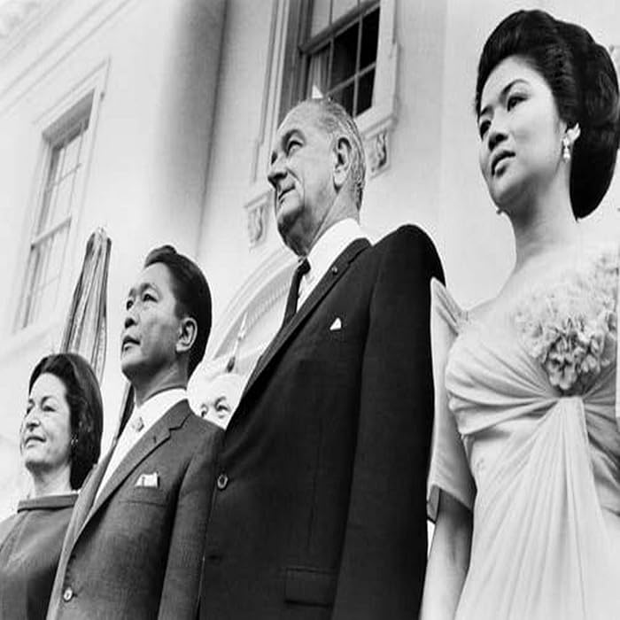 Buy Johnson And Marcos 1966 NuS President Lyndon Johnson (Center) With