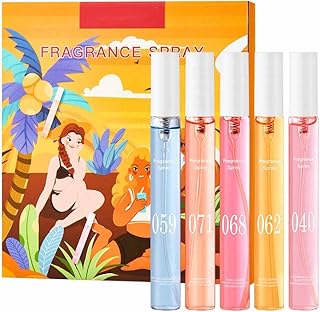 Parfum Bodyspray Damen, 5 Pcs 10Ml Mini Parfüm Set, Frisch& Fruchtiges Duftspray für Frauen, Hair and Bod-y Fragrance Mist,Lang Anhaltender Duftspray, Leicht Zu Tragen