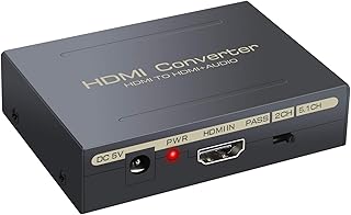 LiNKFOR Extracteur Audio HDMI 4Kx2K Convertisseur HDMI vers HDMI Vidéo Extractor Audio SPDIF/Optique RCA(L/R) Stéréo 3D av...