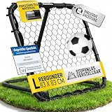 Racetex Rebounder für Fußball - Fussball Rebounder mit robuster Konstruktion - Stufenlos Verstellbar - Fußball für Schuss-, Pass- und Ballannahme Training (85 x 85 (cm))