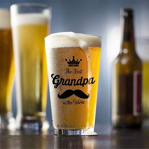 Miniatura 5 de AGMdesign, El mejor abuelo en el mundo cerveza de cristal de 16 oz, regalo para papá y abuelo de Hija Hija
