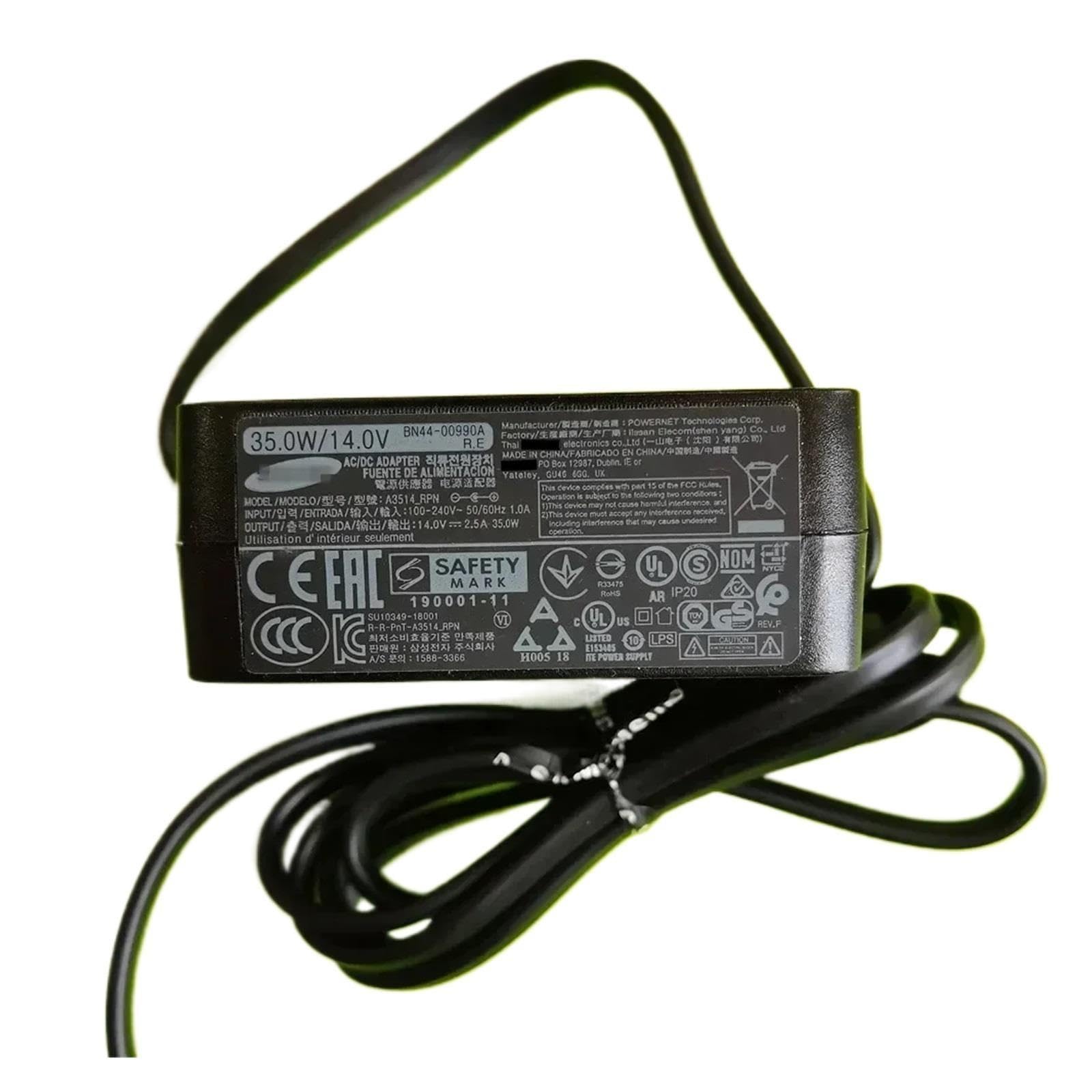Cavo Adattatore TV A3514_RPN Caricabatterie Alimentatore CA BN44-00990A, Compatibile For Monitor Samsung, 35 W 14 V 2,5 A C24RG52FQC 50FQN LC32F391FWNXZA Gruppo Cavi