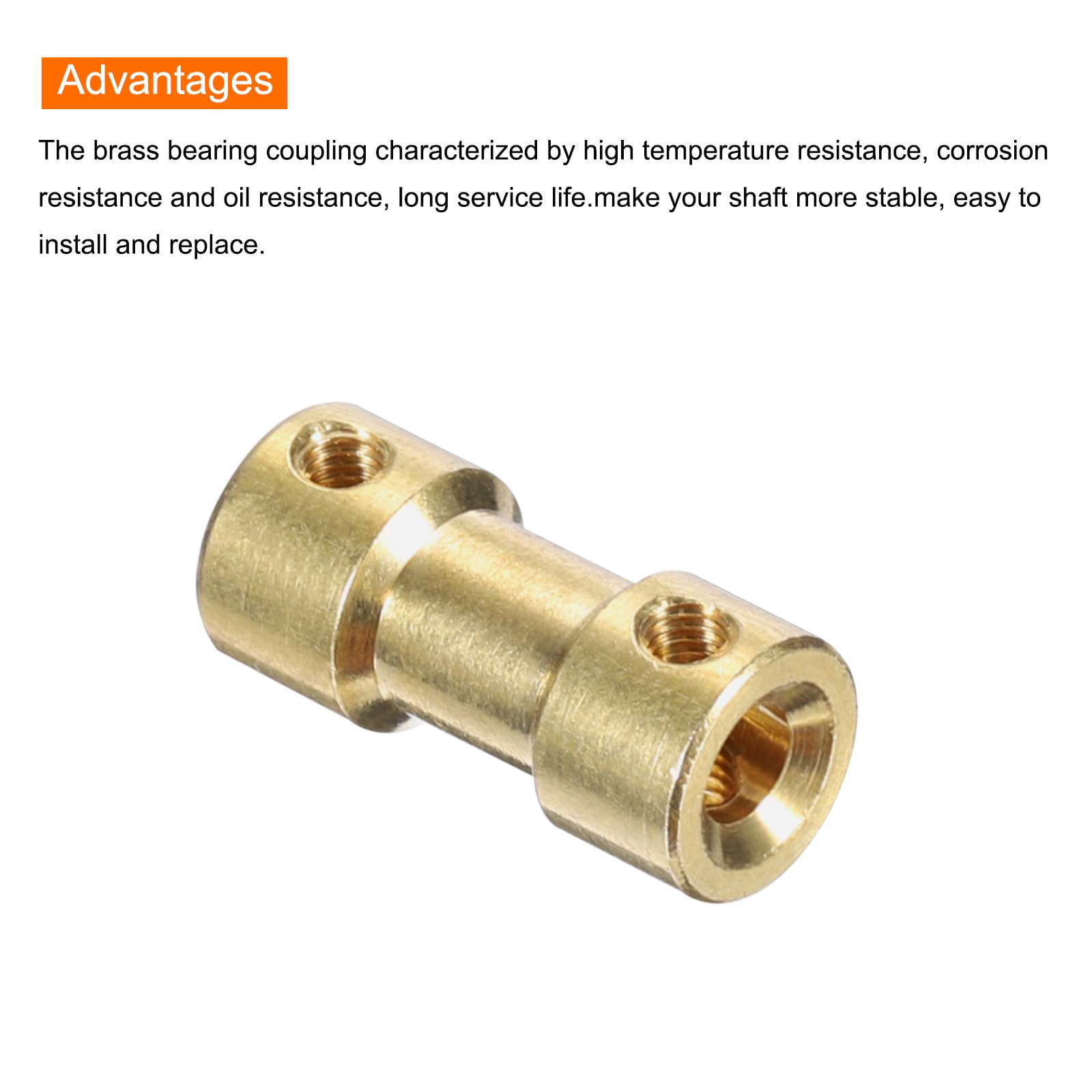 QUARKZMAN 2 Pcs Giunto Di Accoppiamento Albero In Ottone Da 5mm A 5mm Con Viti E Chiave Esagonale Giunto Flessibile Albero Motore Per Ruote Auto Pneumatici Motore
